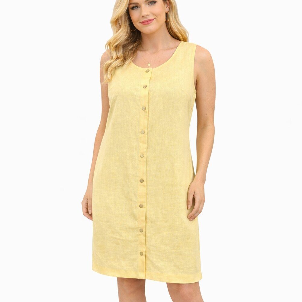 Paper Heart Anthropologie Linen Blend Sleeveless Dress Size XL Yellow NWT